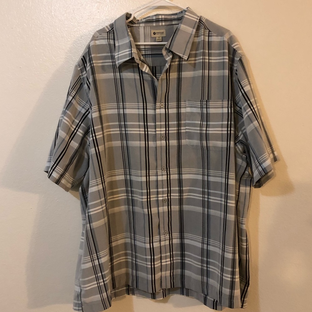 Men’s button down shirt black/grey NWOT